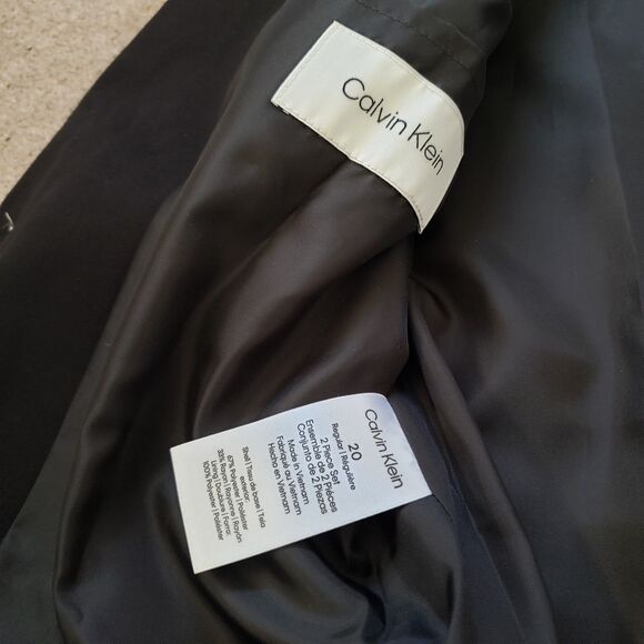 Nwt Calvin Klein Big Boys Husky Stretch Formal Suit Jacket 2 Buttons Black Sz 20 - Picture 4 of 8